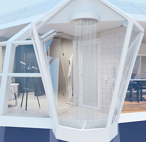 New Celebrity Reflection Shower, Courtesy of Celebrity Cruises Reflection Suite All-Glass Shower